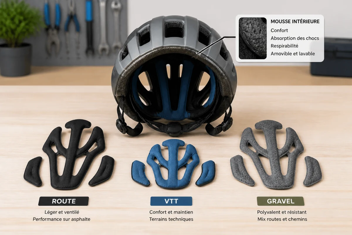 mousse pour casque velo