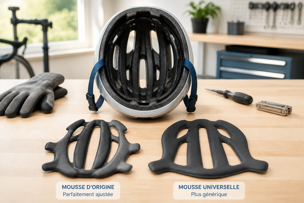 mousse pour casque velo