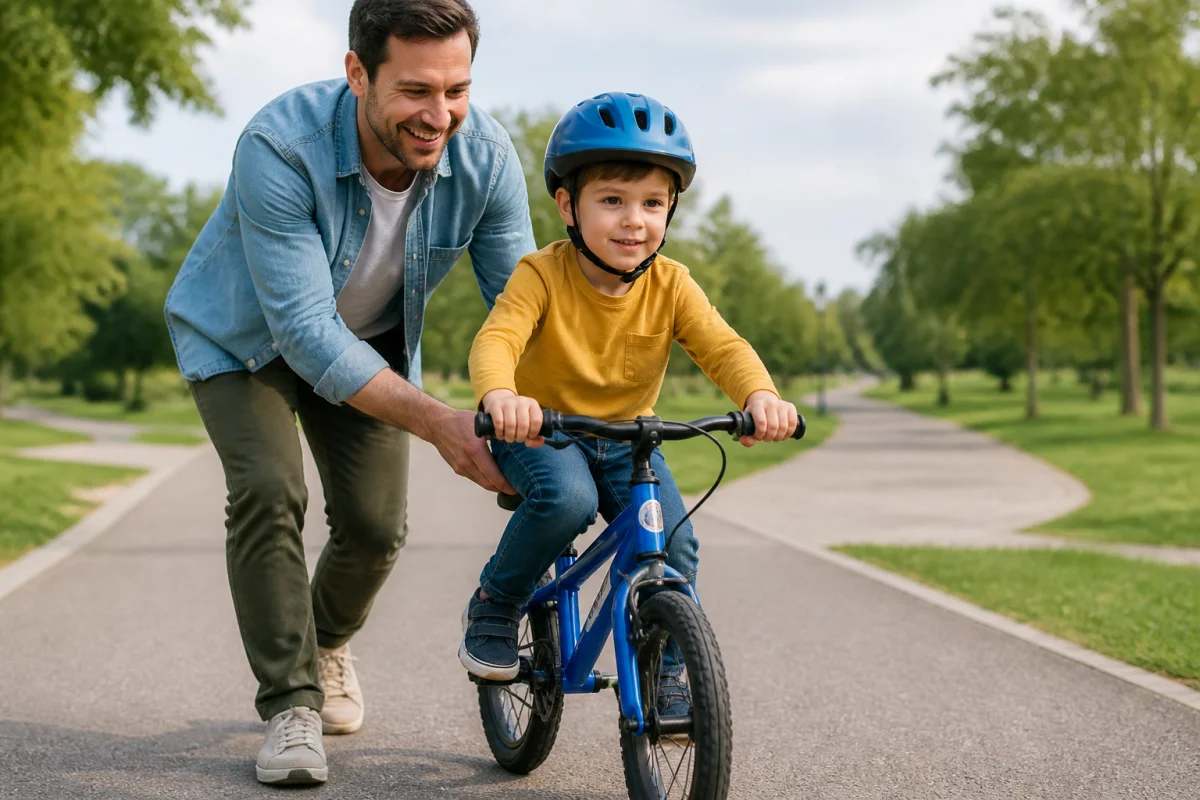 Apprendre à faire du vélo avec un enfant