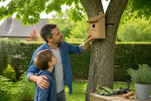 Fabriquer un nichoir à oiseaux en famille