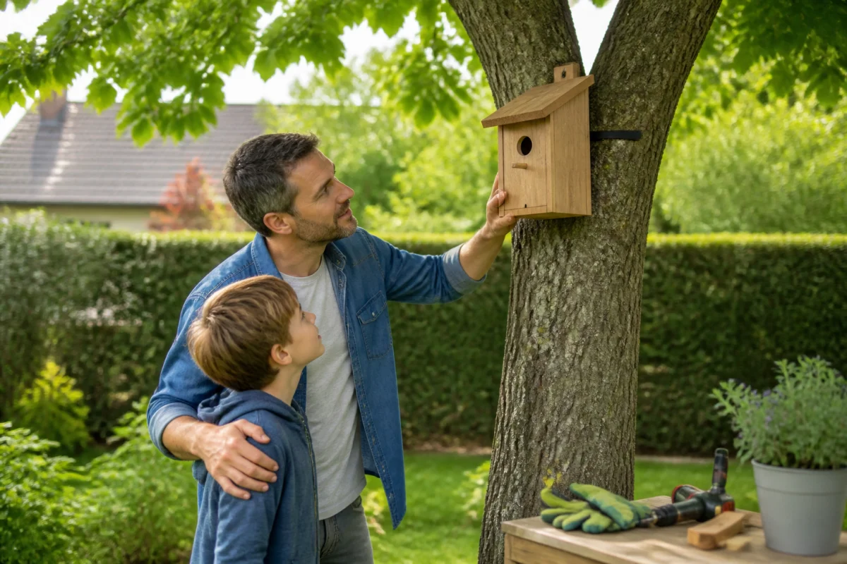 Fabriquer un nichoir à oiseaux en famille