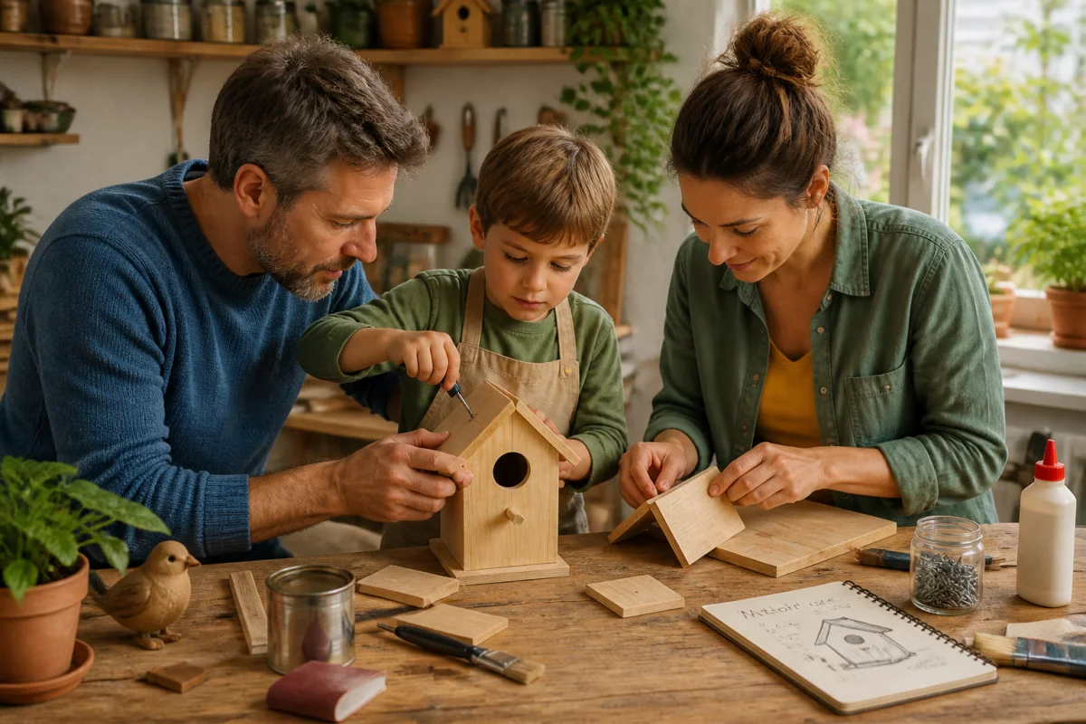 Fabriquer un nichoir à oiseaux en famille