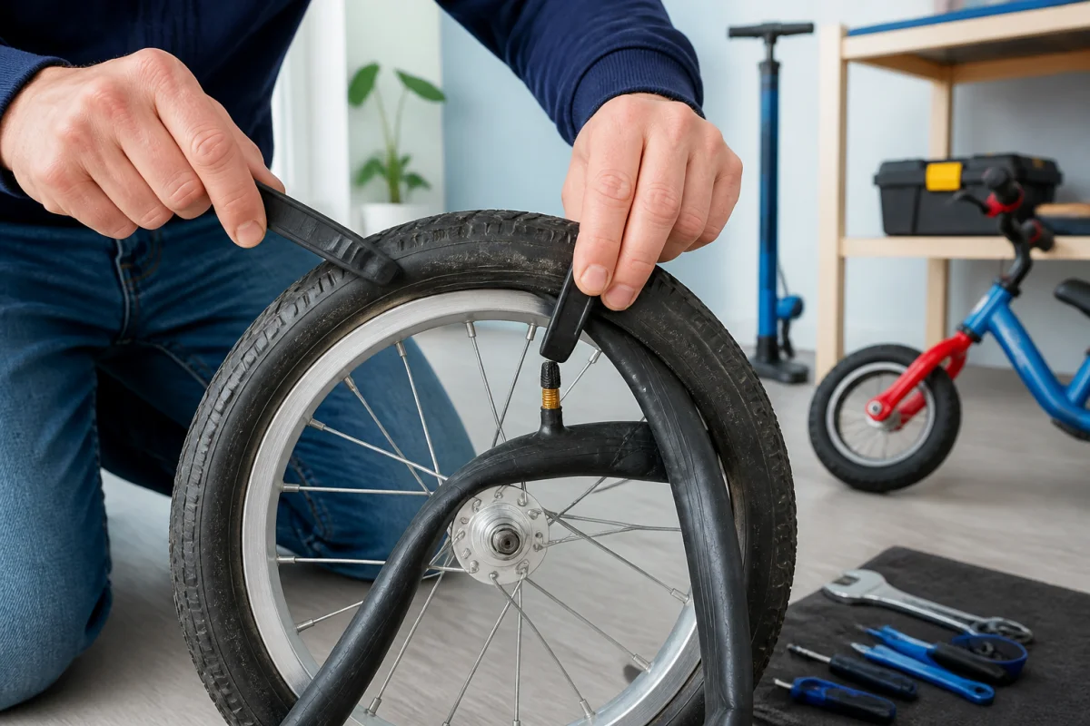 Réparer un vélo enfant crevé facilement à la maison